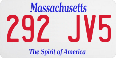 MA license plate 292JV5