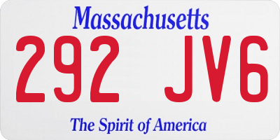 MA license plate 292JV6