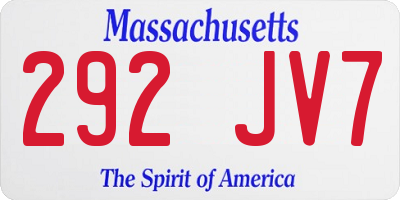 MA license plate 292JV7