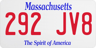 MA license plate 292JV8
