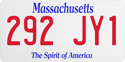 MA license plate 292JY1