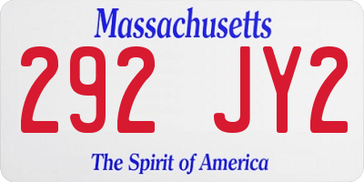 MA license plate 292JY2
