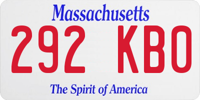 MA license plate 292KB0