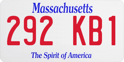 MA license plate 292KB1