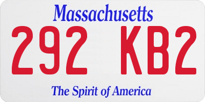 MA license plate 292KB2