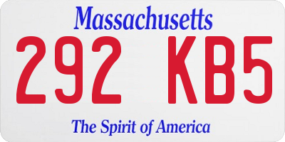MA license plate 292KB5