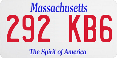 MA license plate 292KB6