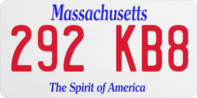 MA license plate 292KB8