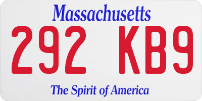 MA license plate 292KB9