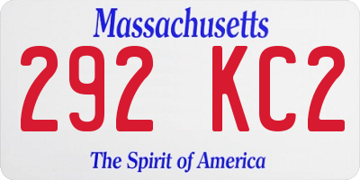 MA license plate 292KC2