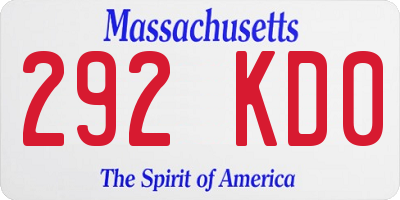MA license plate 292KD0