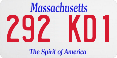MA license plate 292KD1
