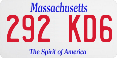 MA license plate 292KD6