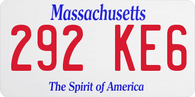 MA license plate 292KE6