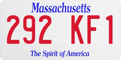 MA license plate 292KF1