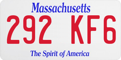 MA license plate 292KF6