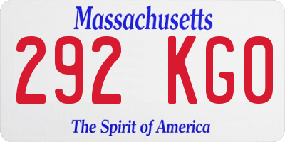 MA license plate 292KG0