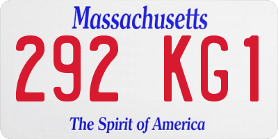 MA license plate 292KG1