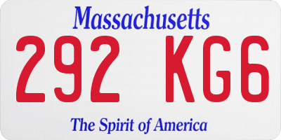 MA license plate 292KG6