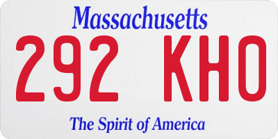 MA license plate 292KH0