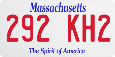 MA license plate 292KH2