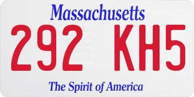 MA license plate 292KH5