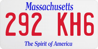 MA license plate 292KH6