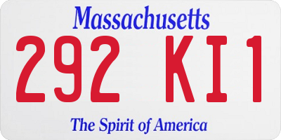 MA license plate 292KI1
