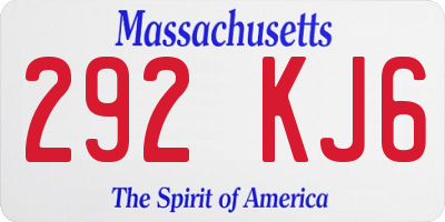 MA license plate 292KJ6