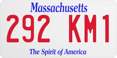 MA license plate 292KM1