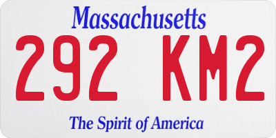 MA license plate 292KM2