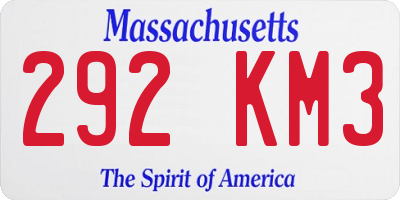 MA license plate 292KM3