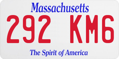MA license plate 292KM6