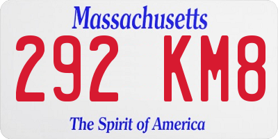 MA license plate 292KM8