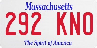 MA license plate 292KN0