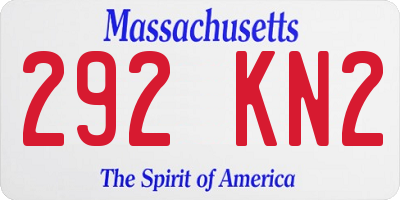 MA license plate 292KN2