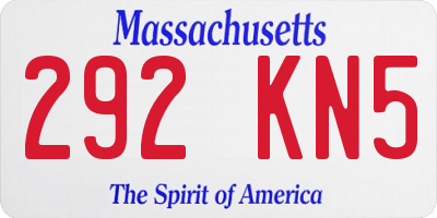 MA license plate 292KN5
