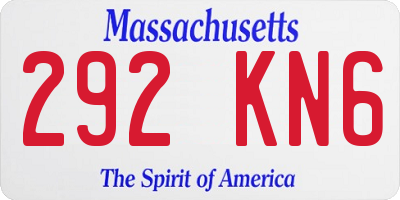 MA license plate 292KN6