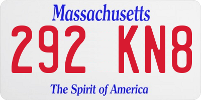 MA license plate 292KN8
