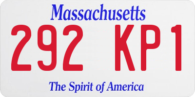 MA license plate 292KP1