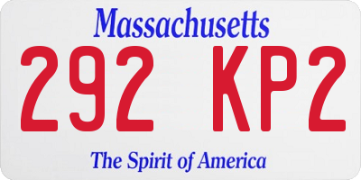 MA license plate 292KP2
