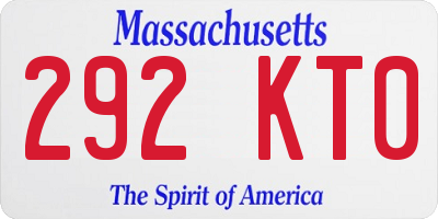 MA license plate 292KT0