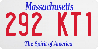 MA license plate 292KT1