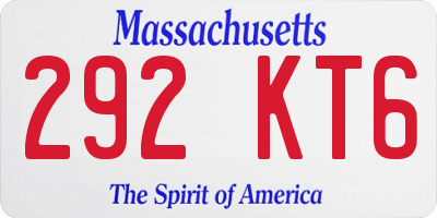 MA license plate 292KT6