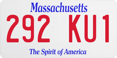 MA license plate 292KU1