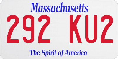 MA license plate 292KU2
