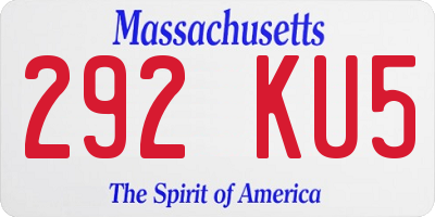 MA license plate 292KU5