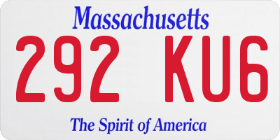 MA license plate 292KU6