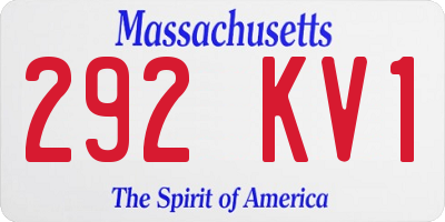 MA license plate 292KV1