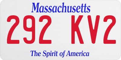 MA license plate 292KV2
